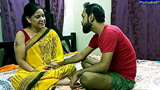 Hot Indian aunty gets down and dirty with a chubby dude, showcasing her wild side. Intense action with authentic Hindi audio.