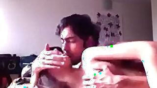 Indian couple films intense homemade sex session