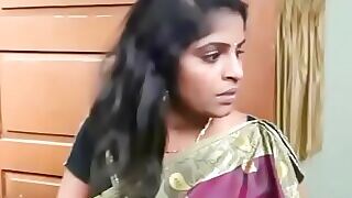Indian aunty enjoys wild stairway sex with younger lover.