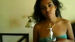 Silent Sri Lankan aunt undresses, revealing her mature beauty.