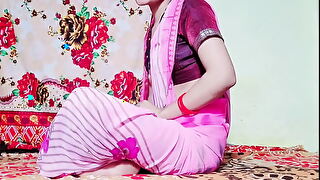 Seductive saree-clad Desi teases with sensual moves and intimate moments.